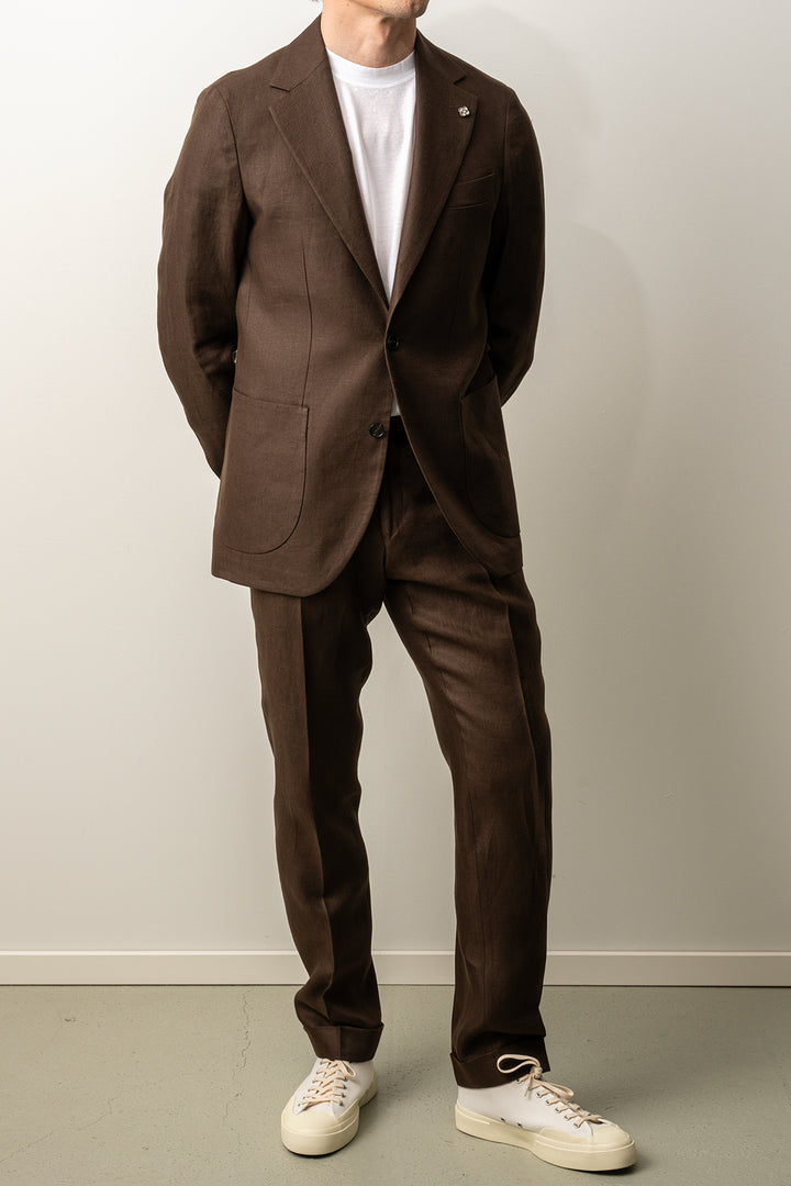 Ryhs Linen Blazer Dark Brown