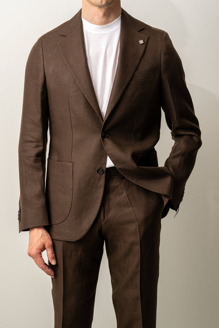Ryhs Linen Blazer Dark Brown