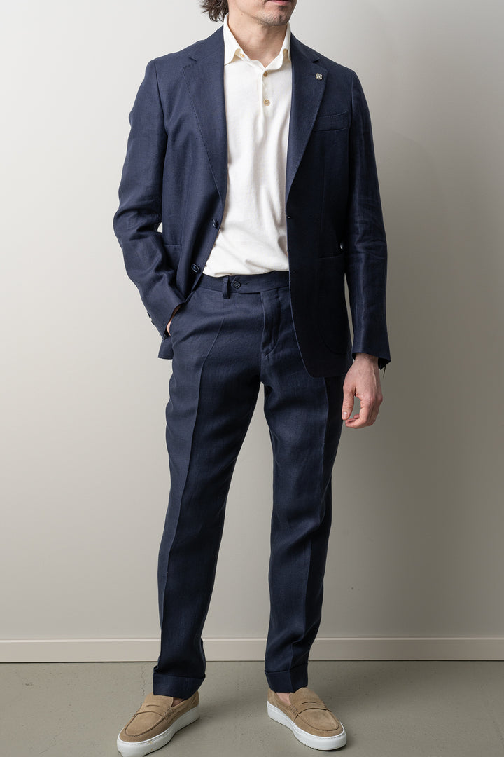 Ryhs Linen Blazer Dark Navy