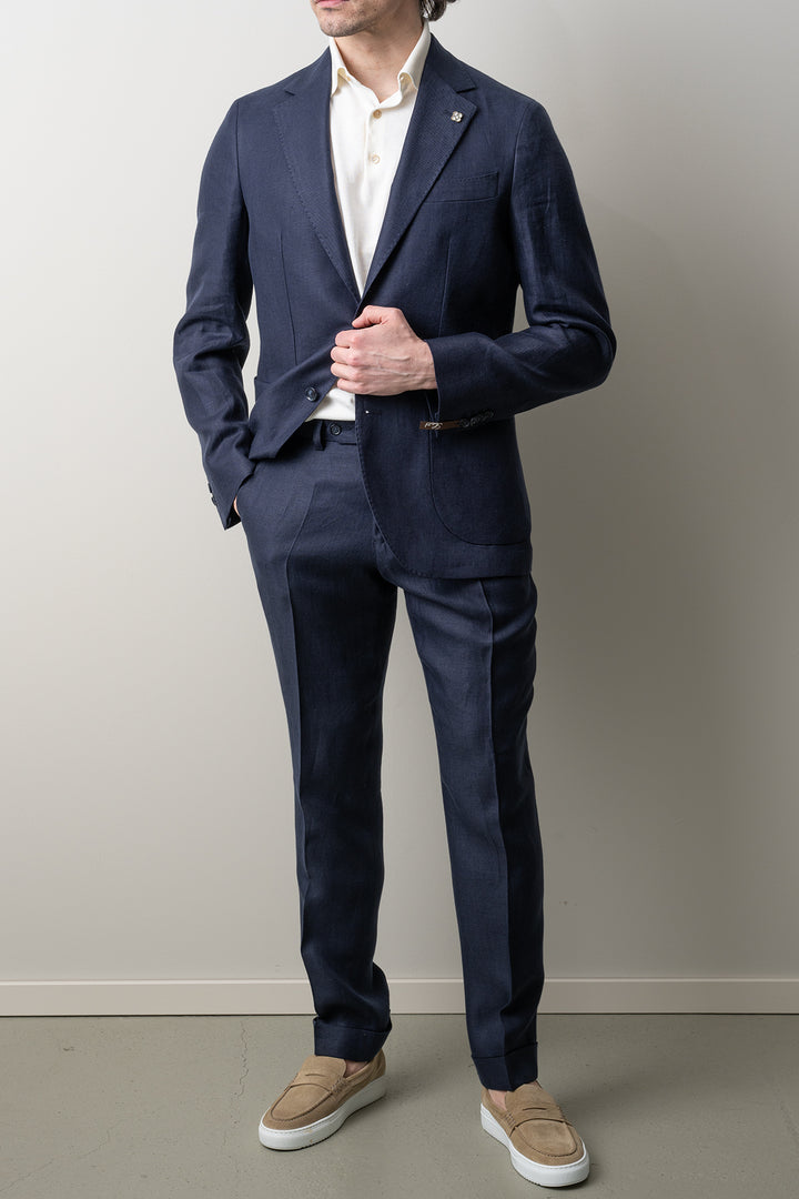 Ryhs Linen Blazer Dark Navy