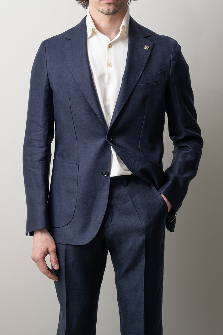 Ryhs Linen Blazer Dark Navy