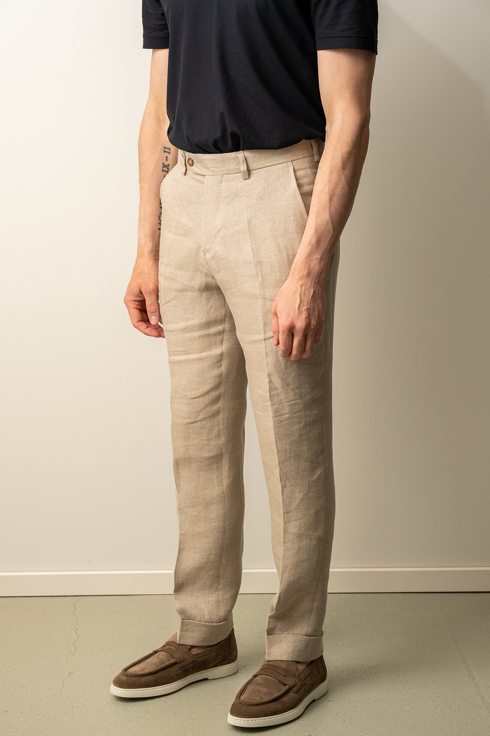 Ryhs Pat Linen Trouser Beige