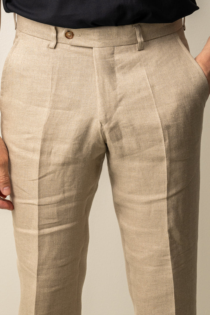Ryhs Pat Linen Trouser Beige
