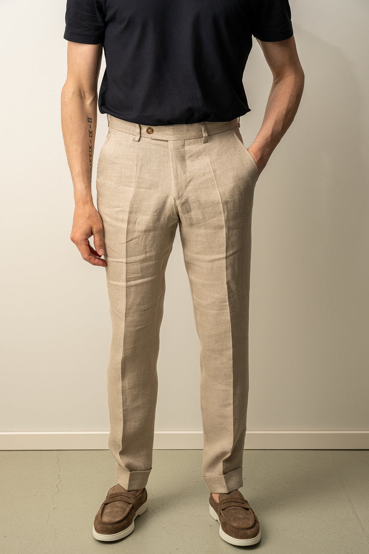 Ryhs Pat Linen Trouser Beige