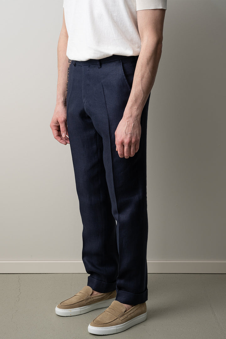 Ryhs Pat Linen Trouser Dark Navy