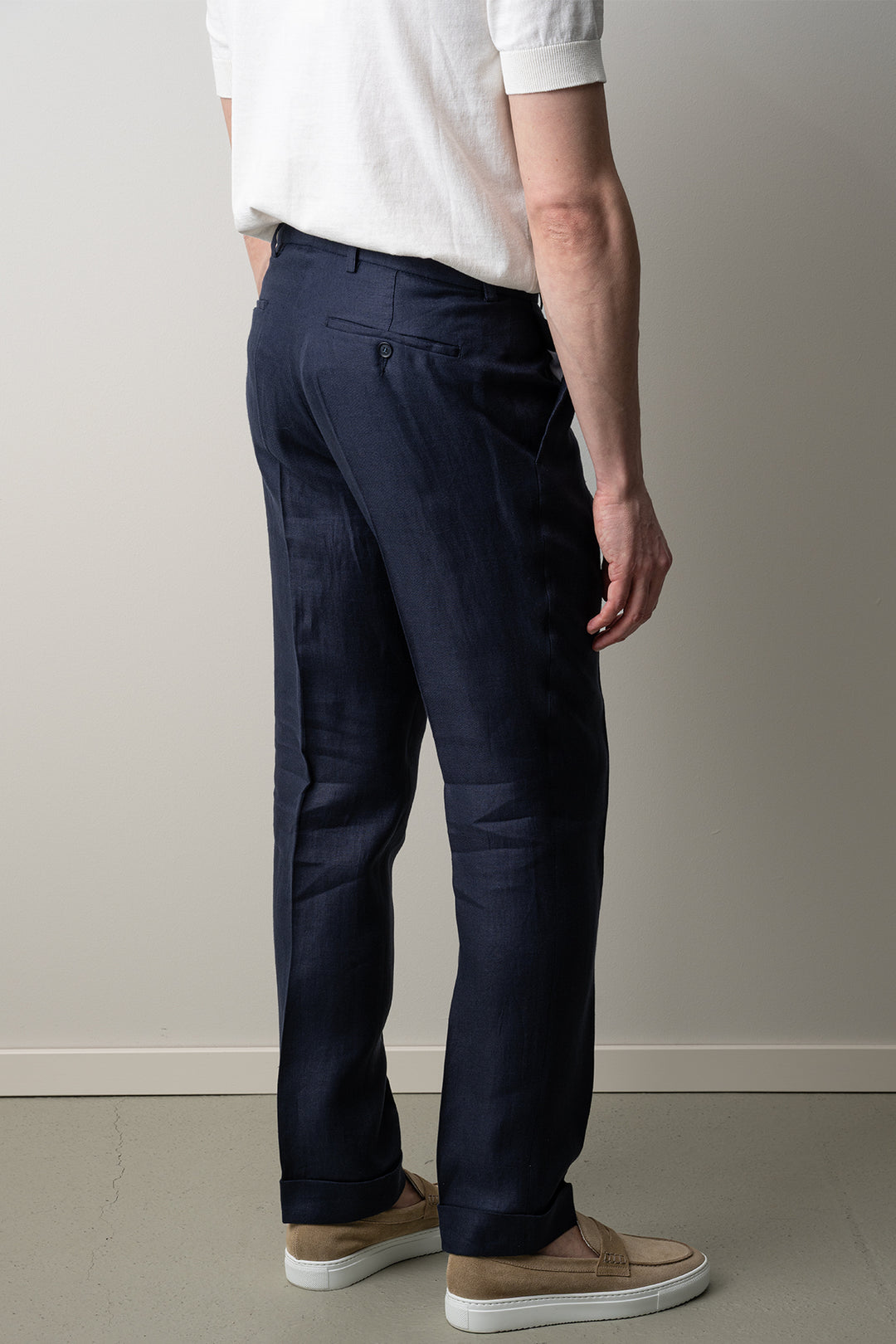 Ryhs Pat Linen Trouser Dark Navy
