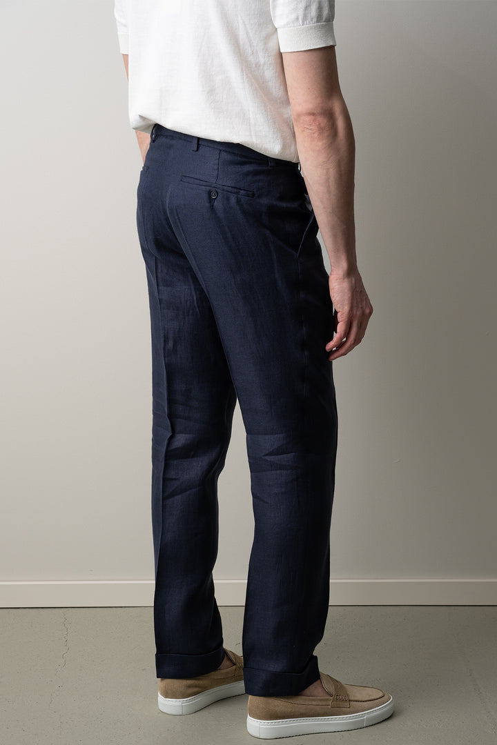 Ryhs Pat Linen Trouser Dark Navy