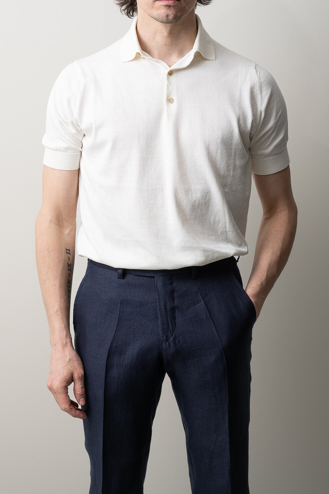 Ryhs Pat Linen Trouser Dark Navy