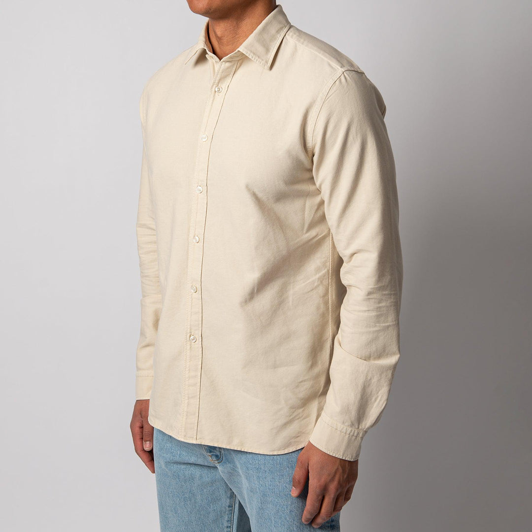 WASHED CASUAL OXFORD SHIRT BEIGE