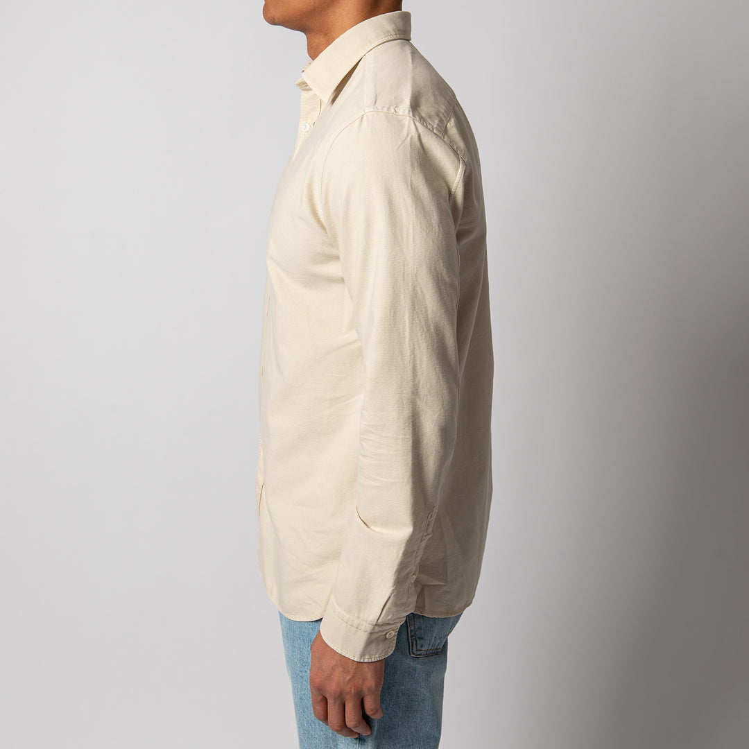 WASHED CASUAL OXFORD SHIRT BEIGE