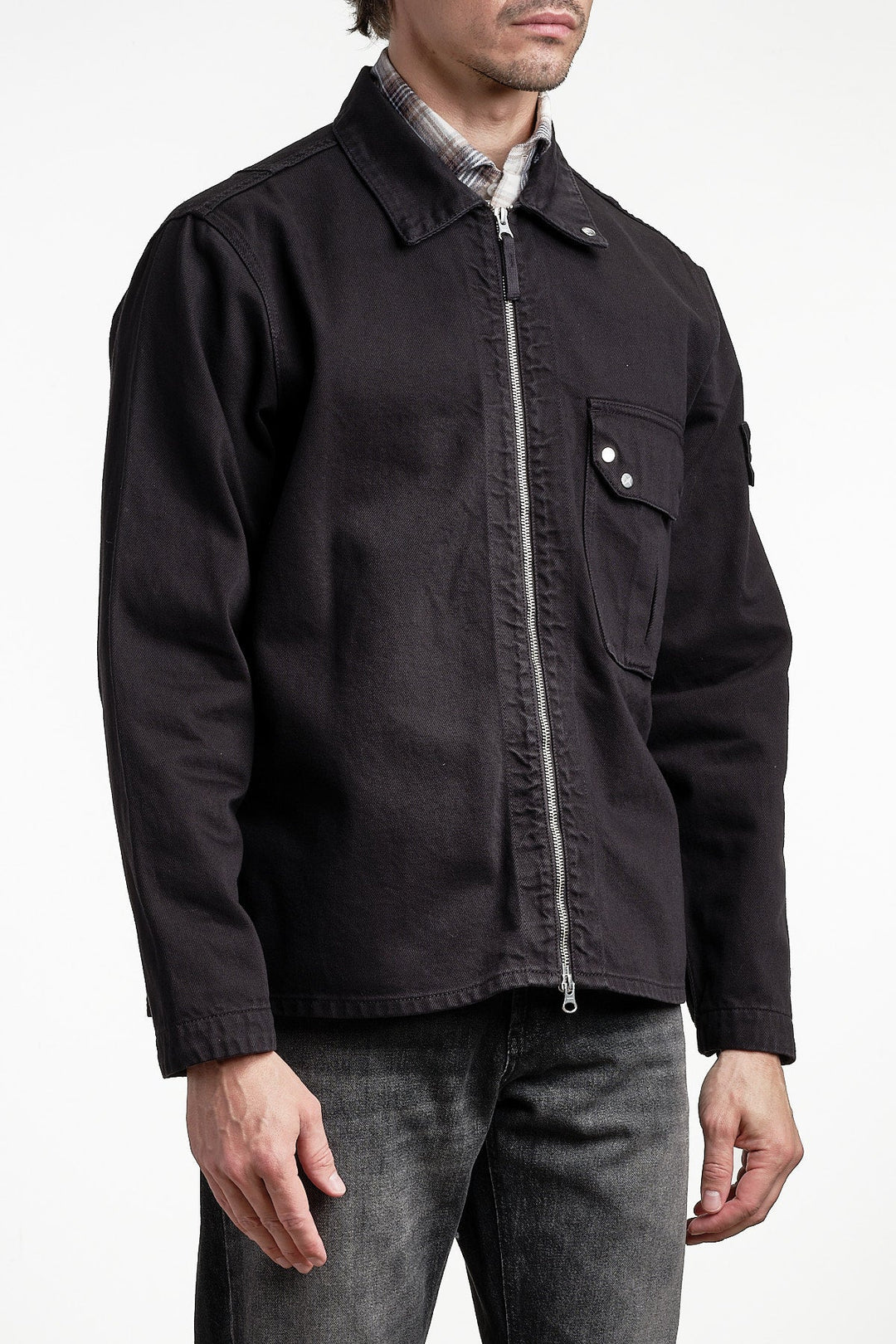 Bull Denim-TC Shirt Black – STONE ISLAND, bakifrån