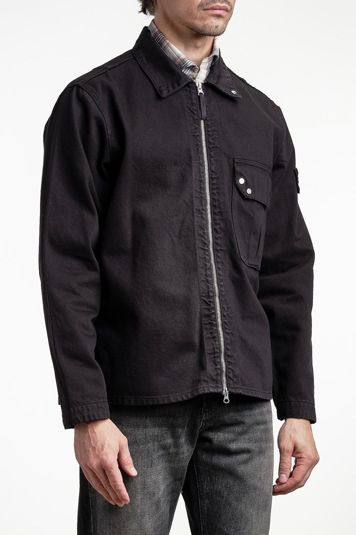 Bull Denim-TC Shirt Black – STONE ISLAND, bakifrån
