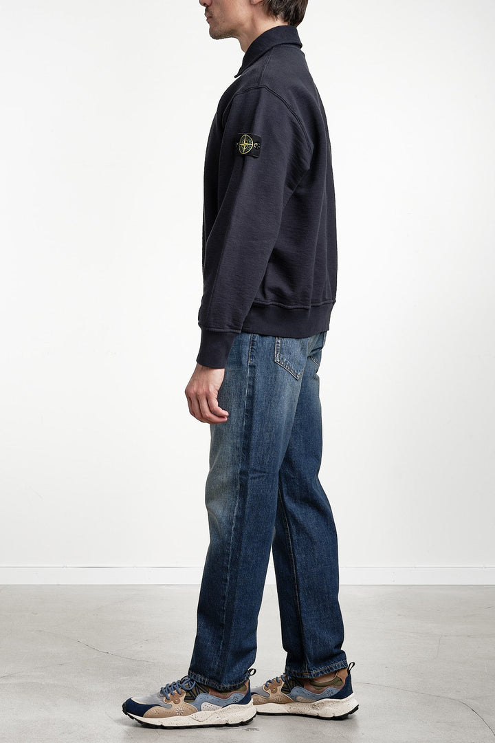 Fleece Long Sleeve Polo Navy Blue – STONE ISLAND, helbild