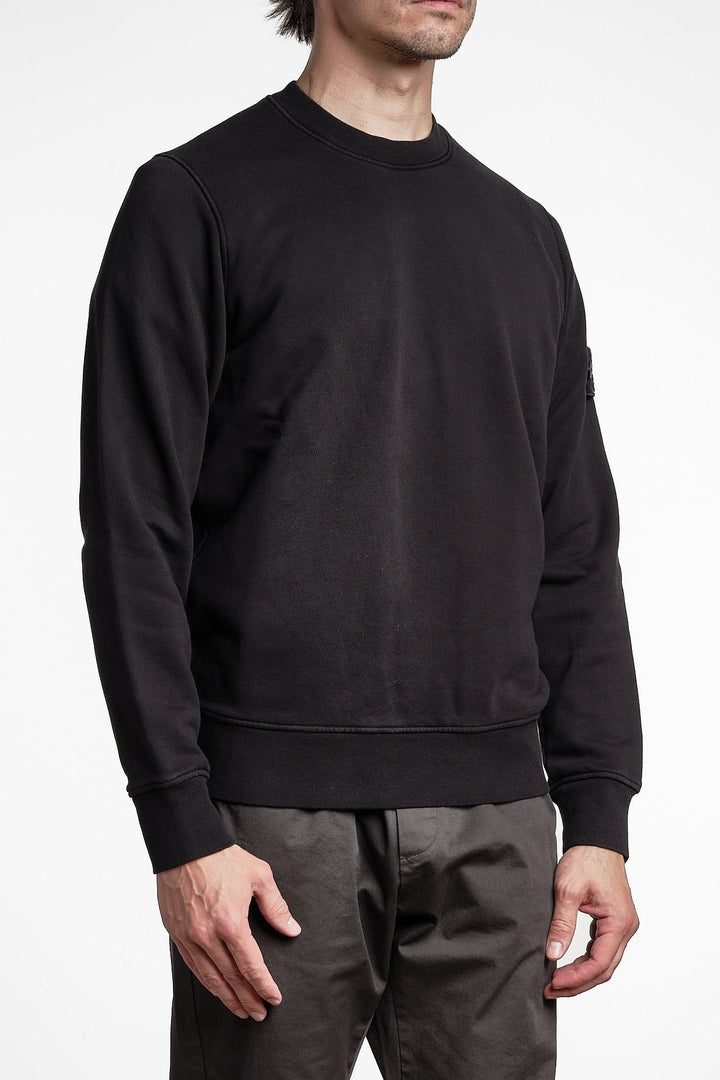 Garment Dyed Fleece Sweatshirt Black – Stone Island, bakifrån