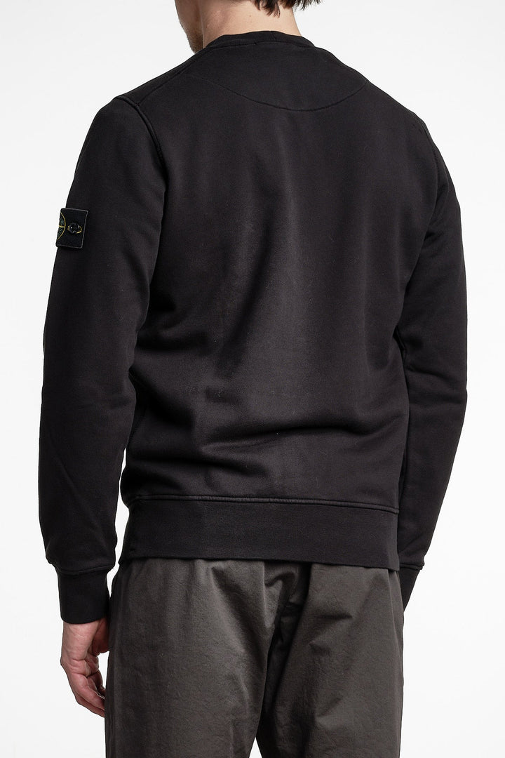 Garment Dyed Fleece Sweatshirt Black – Stone Island, från sidan