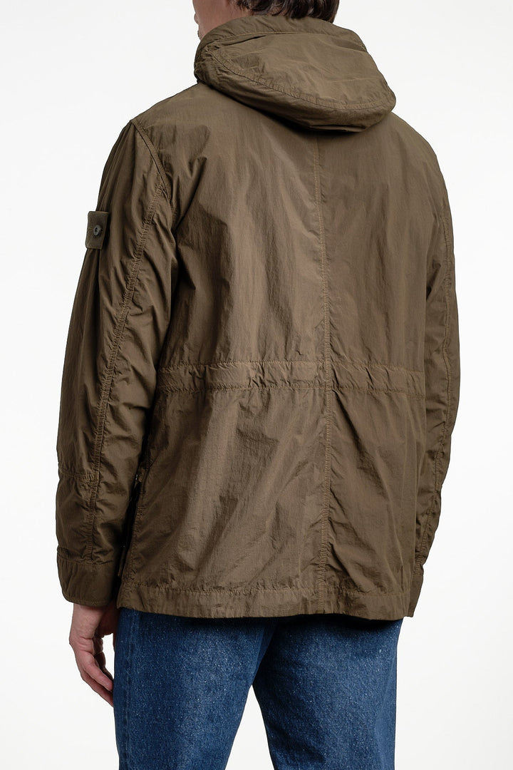 Ghost Piece Nylon Smerigliato Short Parka Green – STONE ISLAND, sidobild