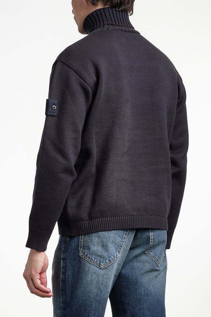 Ghost Piece Plush Stitch Winter Cotton Turtleneck Knit Navy Blue – STONE ISLAND, sidobild