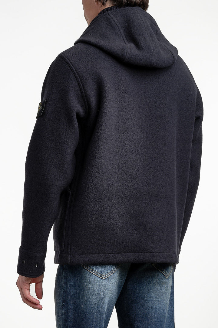 Heavy Melton Short Parka Navy Blue – STONE ISLAND, sidobild
