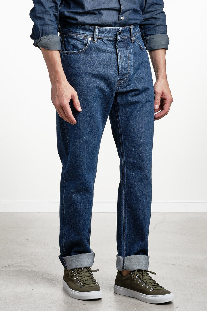 Indigo Denim Medium Grainy Wash Trousers Blue Medium Wash – STONE ISLAND, bakifrån