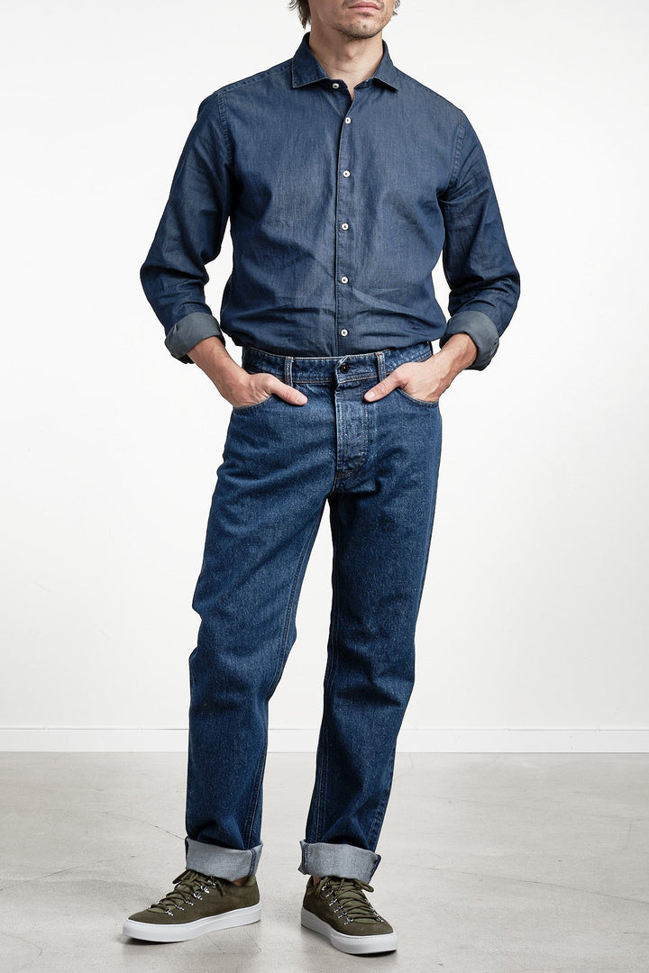 Indigo Denim Medium Grainy Wash Trousers Blue Medium Wash – STONE ISLAND, helbild