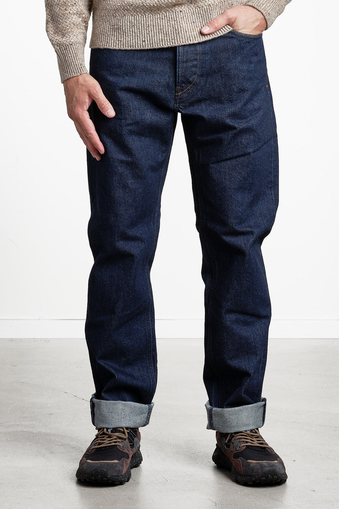 Indigo Denim Rinsed Trousers Blue Rinse – Stone Island, framifrån