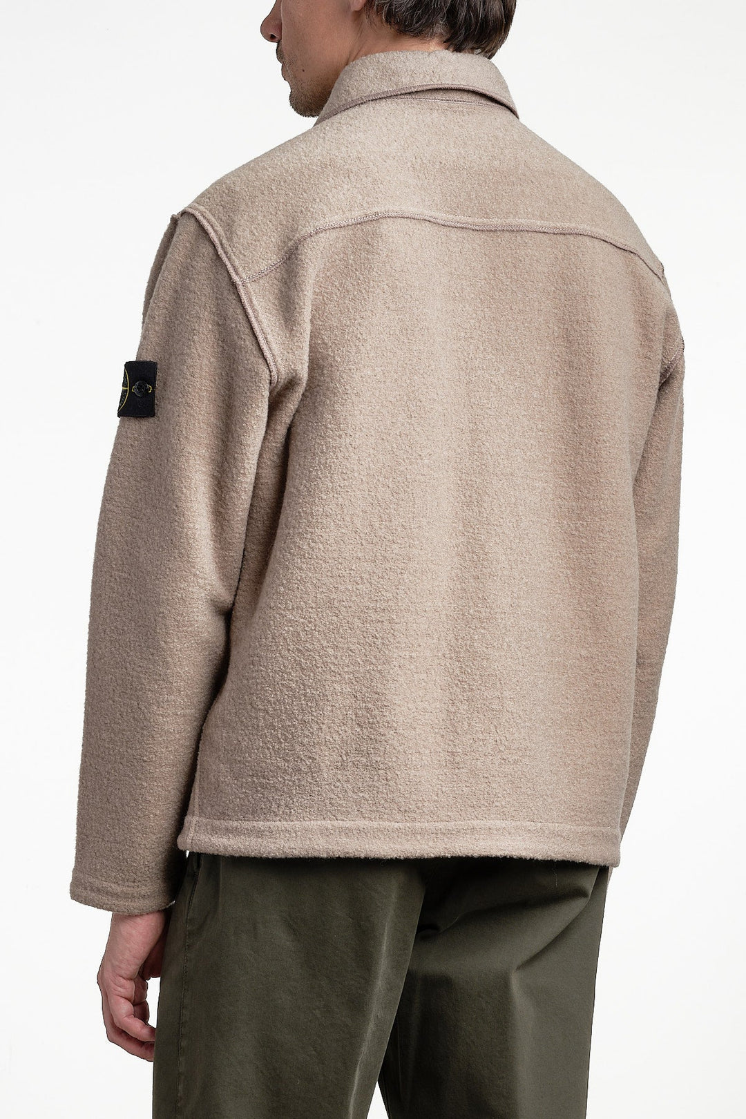 Micro Bouclé Overshirt Biscuit – STONE ISLAND, sidobild