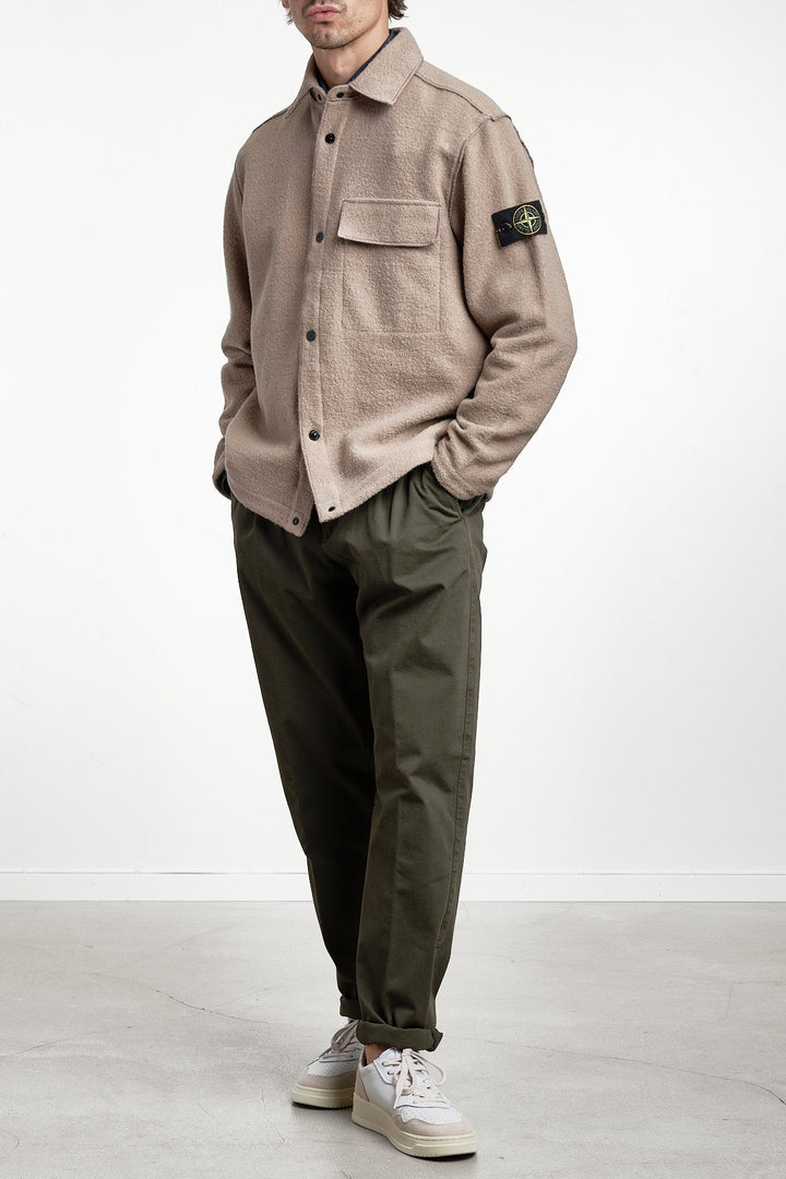 Micro Bouclé Overshirt Biscuit – STONE ISLAND, helbild
