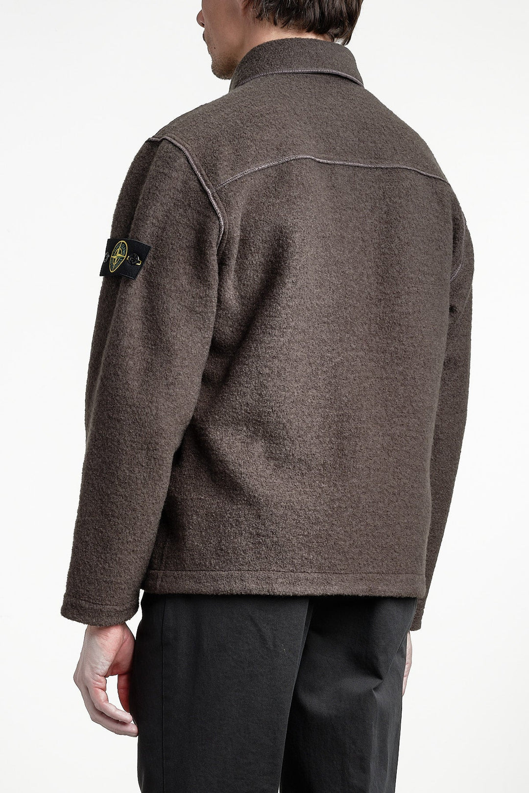 Micro Bouclé Overshirt LEAD GREY – STONE ISLAND, sidobild