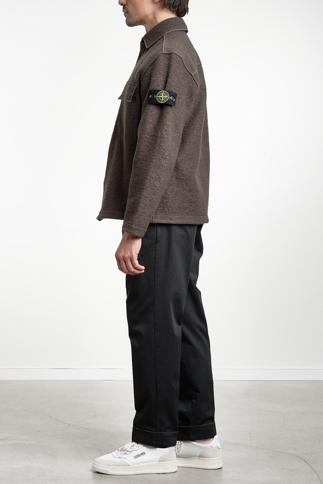 Micro Bouclé Overshirt LEAD GREY – STONE ISLAND, helbild