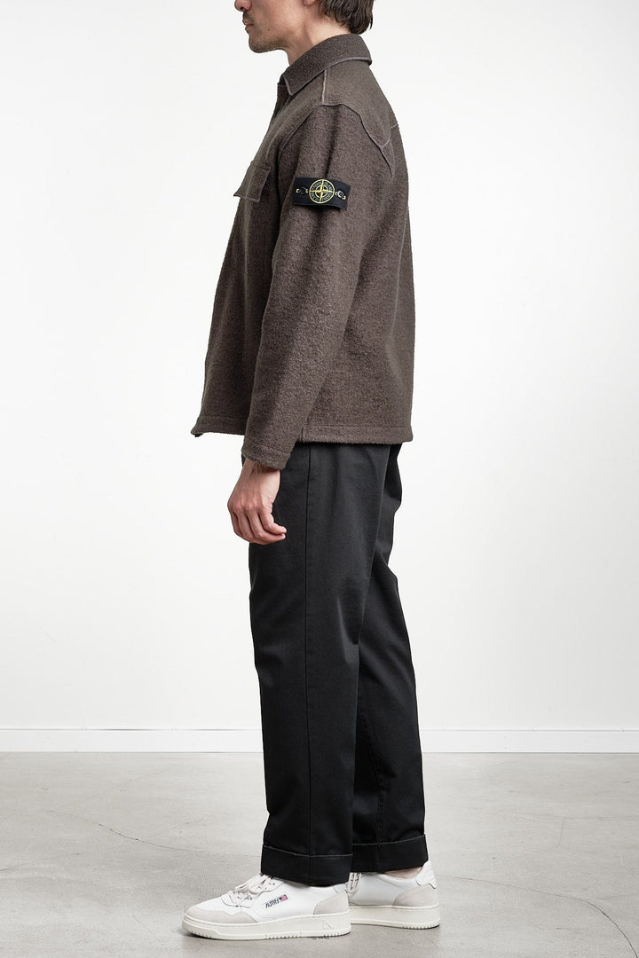 Micro Bouclé Overshirt LEAD GREY – STONE ISLAND, helbild