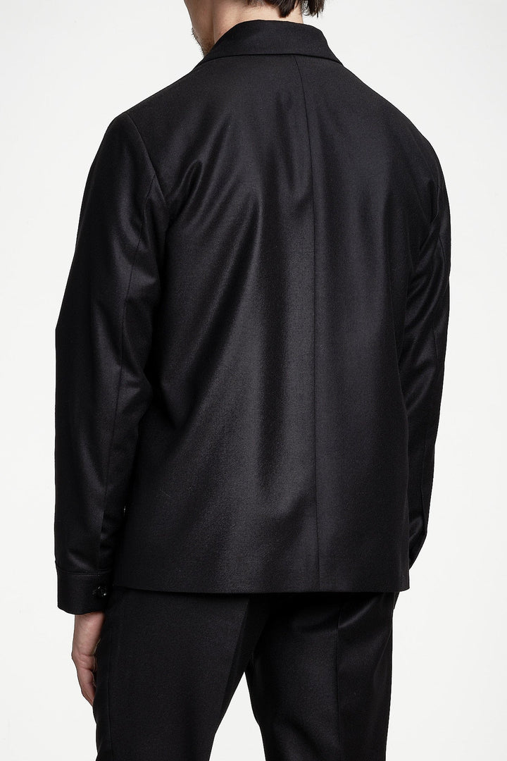 Rio Flannel Overshirt Black – STUDIO 73, bakifrån