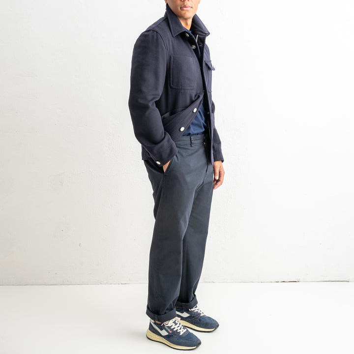 Luxury Wool Cashmere Overshirt Morrison Blue Navy