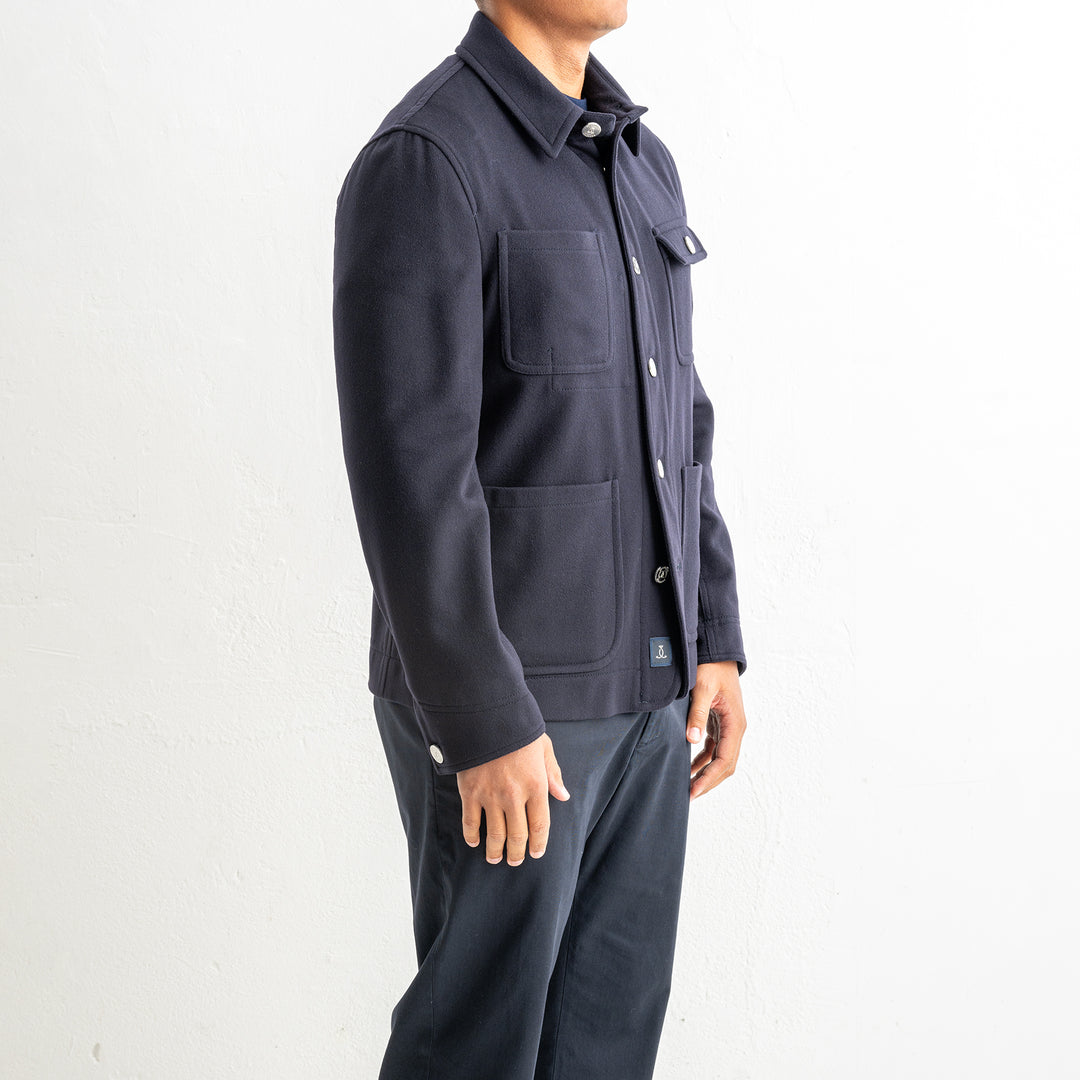 Luxury Wool Cashmere Overshirt Morrison Blue Navy