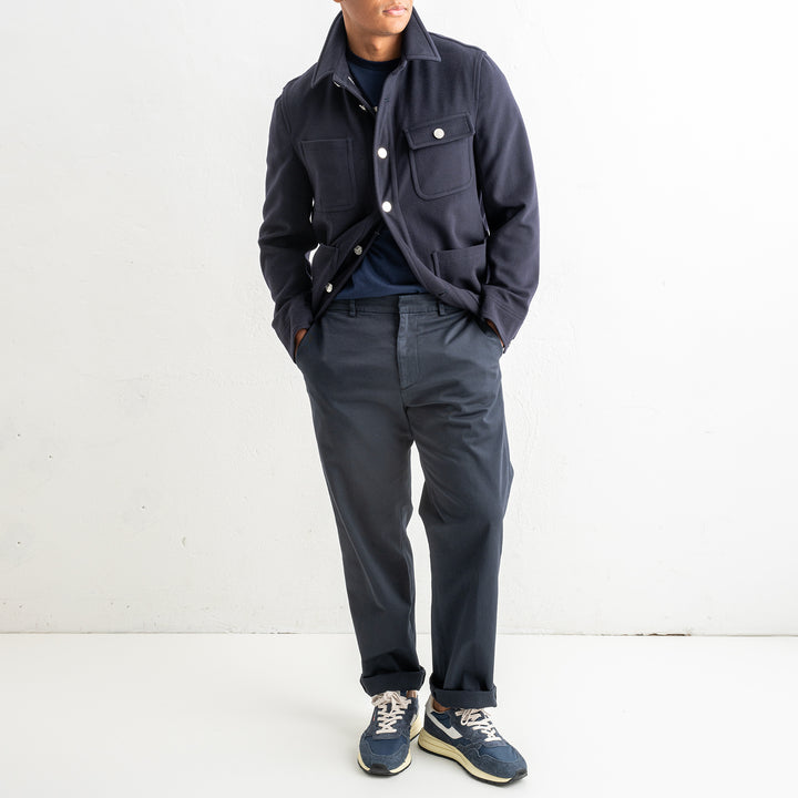 Luxury Wool Cashmere Overshirt Morrison Blue Navy