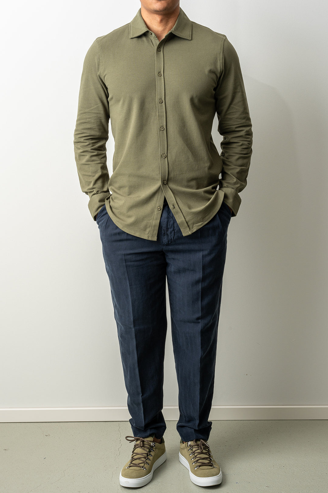 Soft Jersey Pique Shirt Green