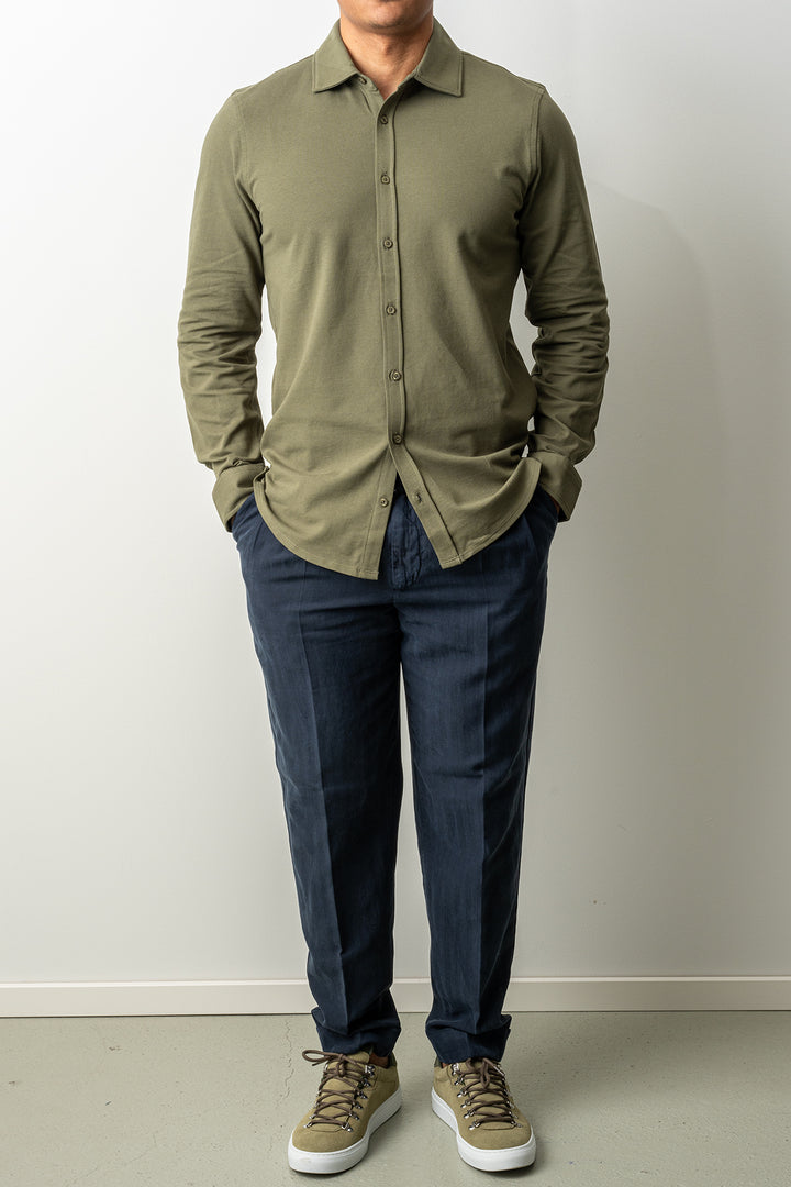 Soft Jersey Pique Shirt Green
