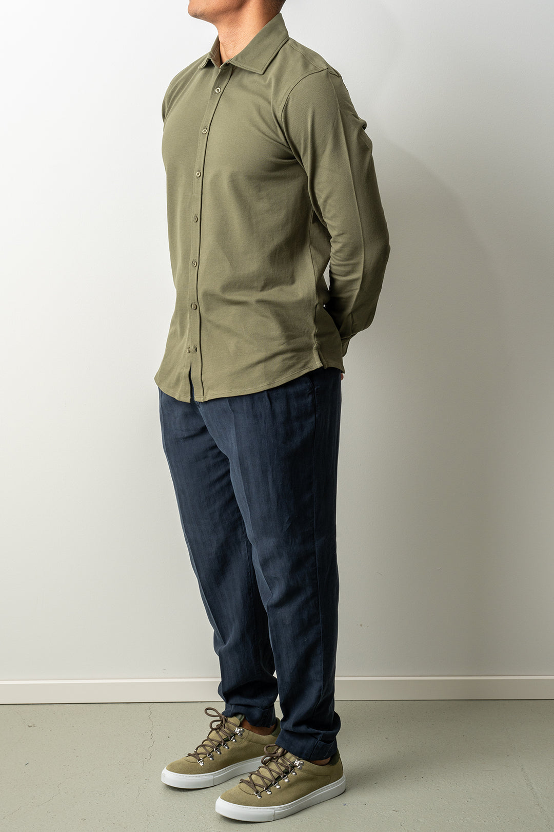 Soft Jersey Pique Shirt Green