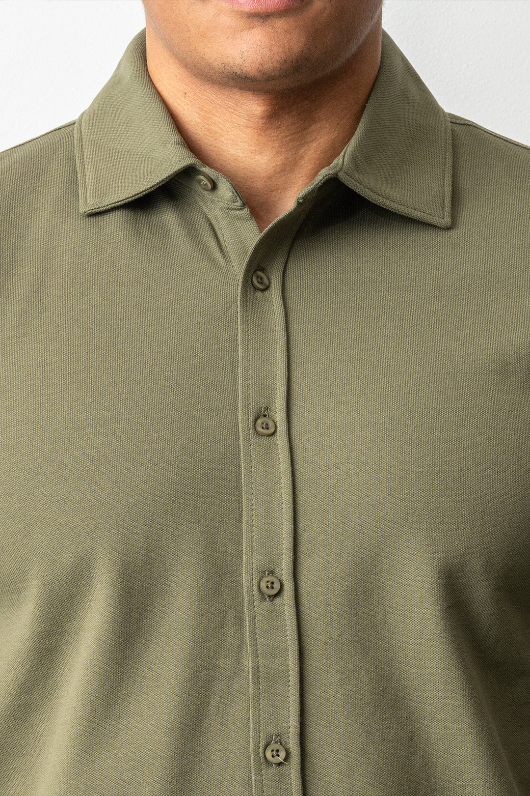 Soft Jersey Pique Shirt Green