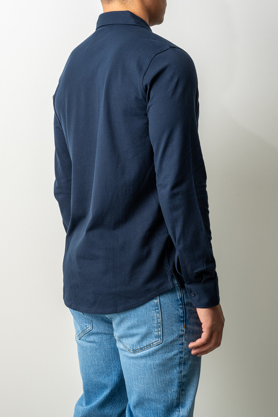 Soft Jersey Pique Shirt Navy