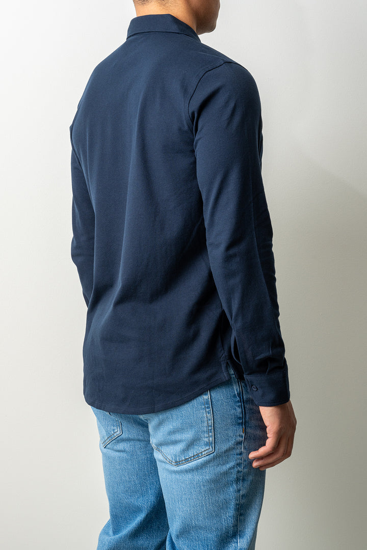 Soft Jersey Pique Shirt Navy