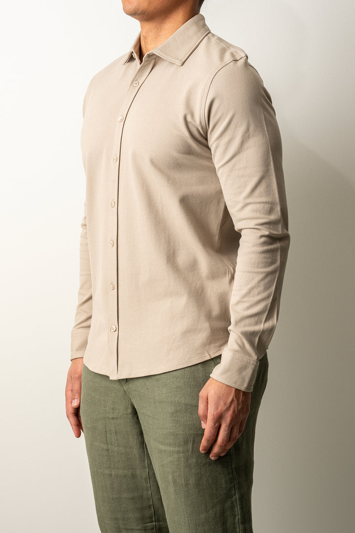 Soft Jersey Pique Shirt SAND