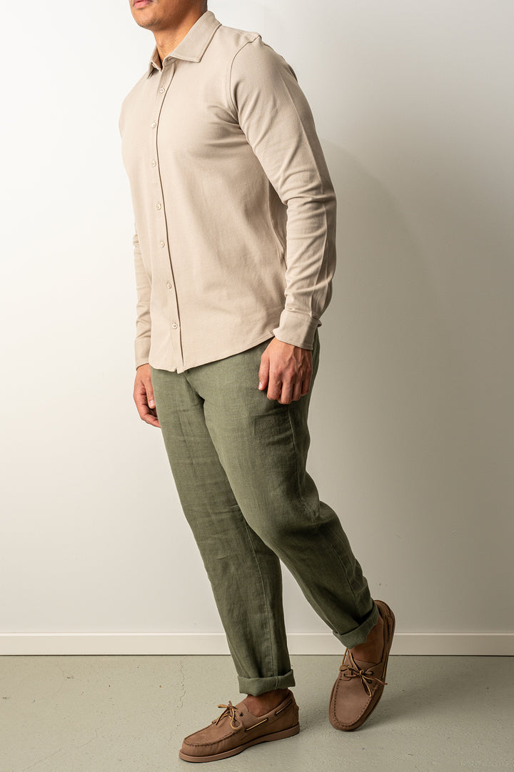 Soft Jersey Pique Shirt SAND