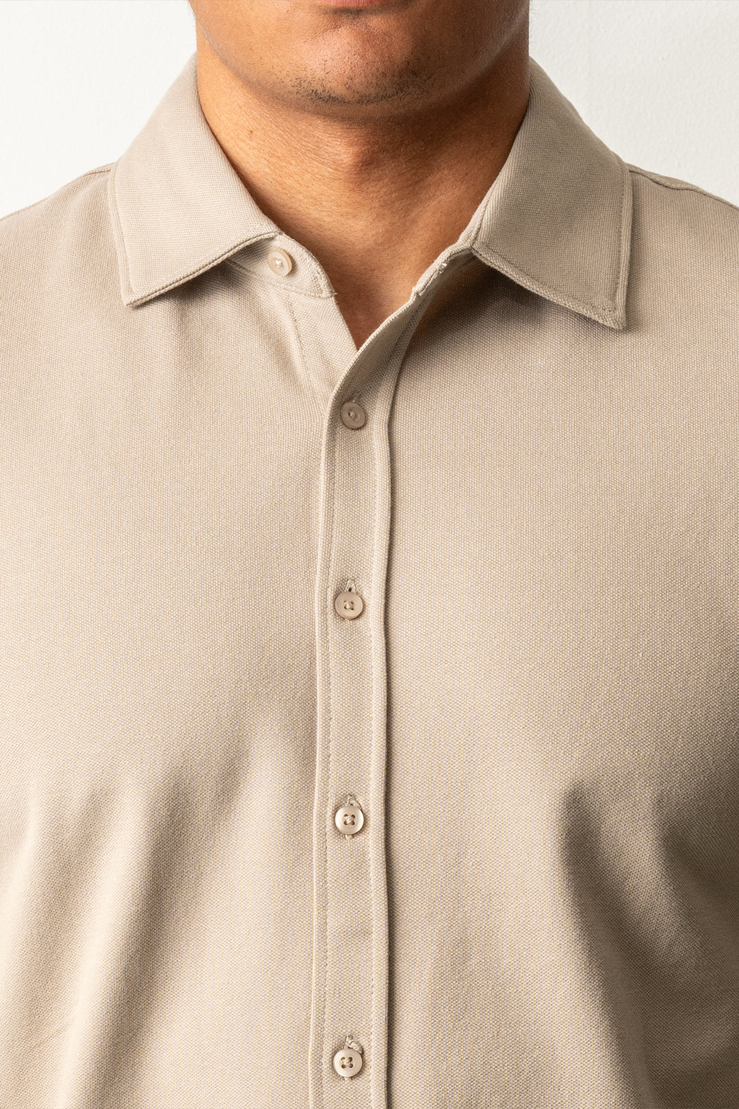 Soft Jersey Pique Shirt SAND
