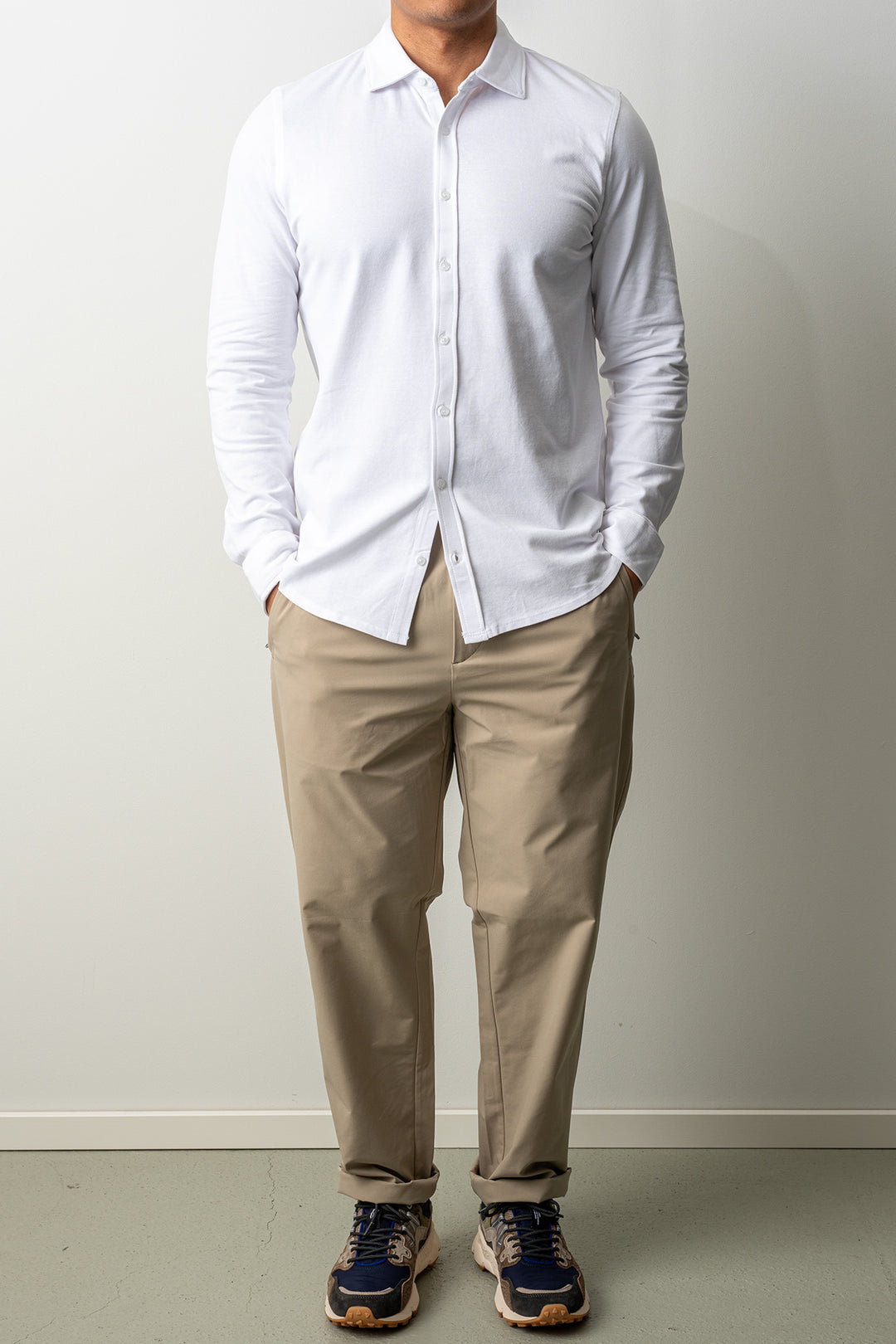 Soft Jersey Pique Shirt White