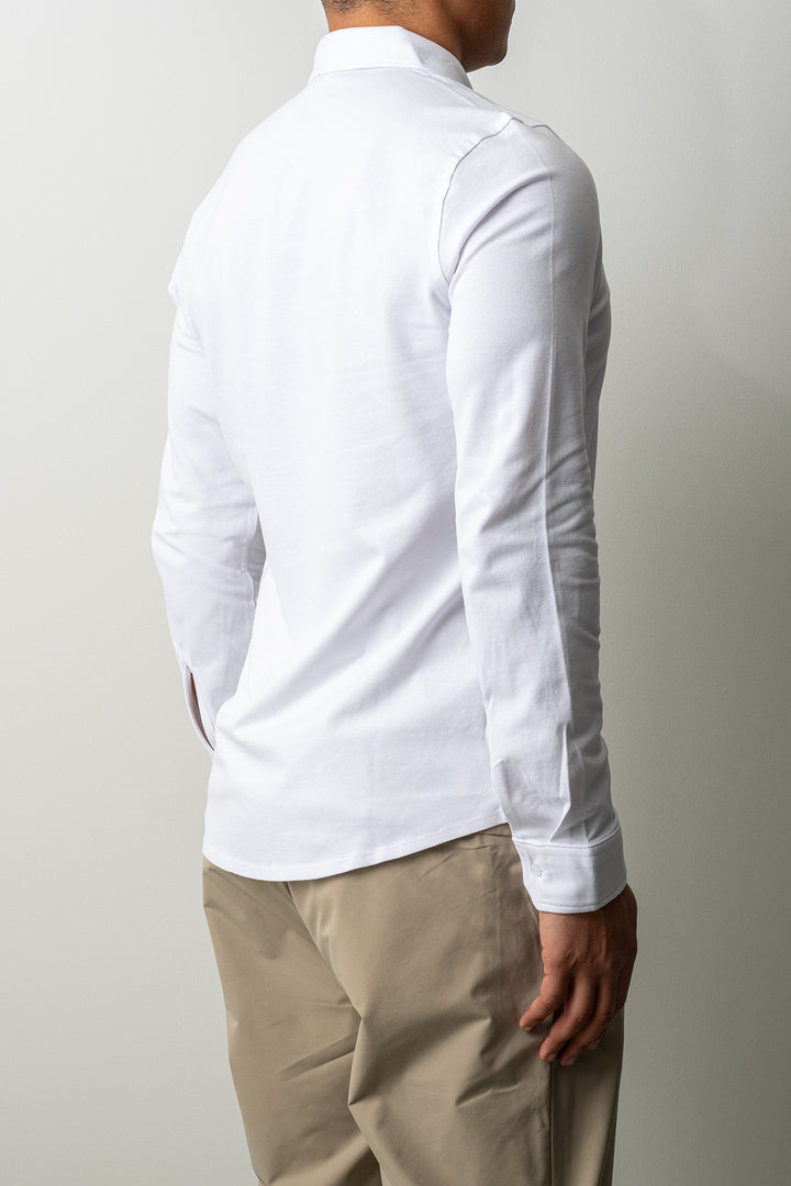 Soft Jersey Pique Shirt White