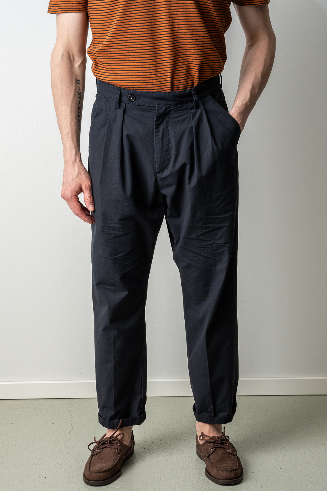 Stan Cropped Trouser Navy
