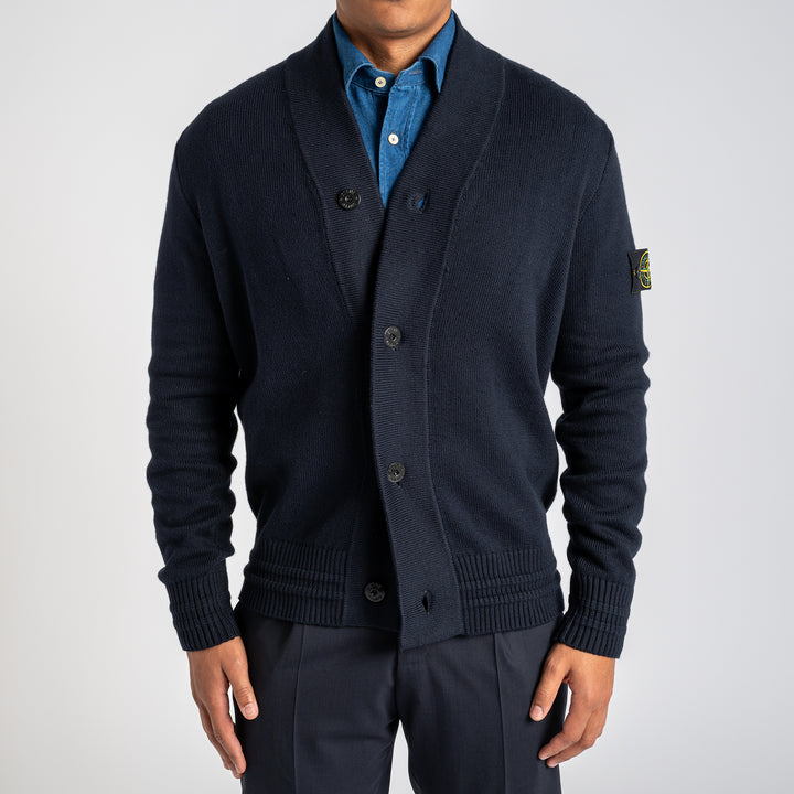 Knitted Wool Cardigan NAVY BLUE