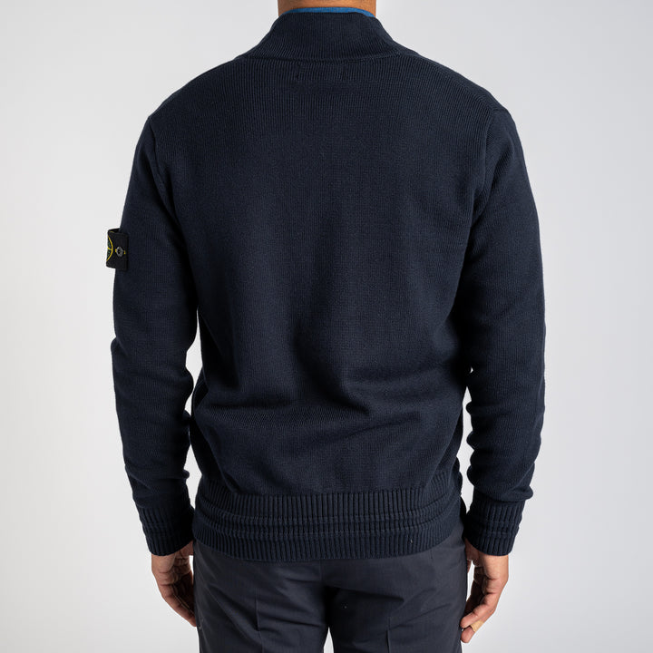 Knitted Wool Cardigan NAVY BLUE