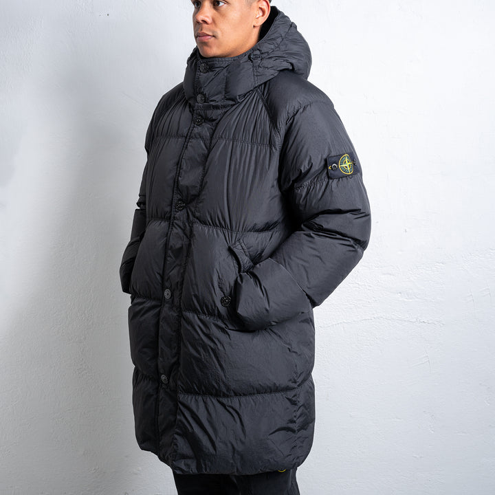 Long Real Down Coat Black