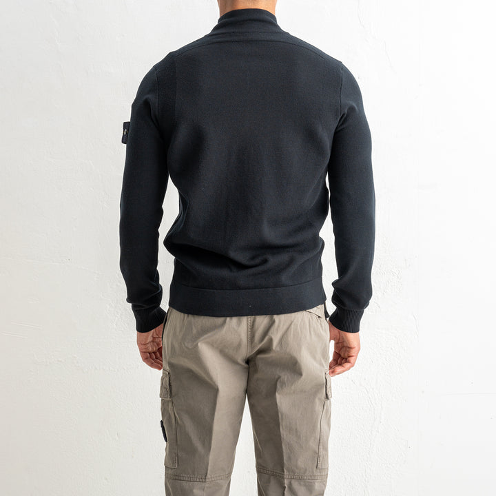 Stretch Wool Full Zip Sweater 5100062 Black